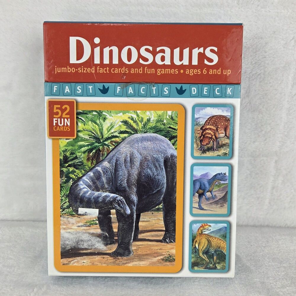 Dinosaurs Fast Facts Deck 52 Jumbo Fact Cards Complete Educational Game